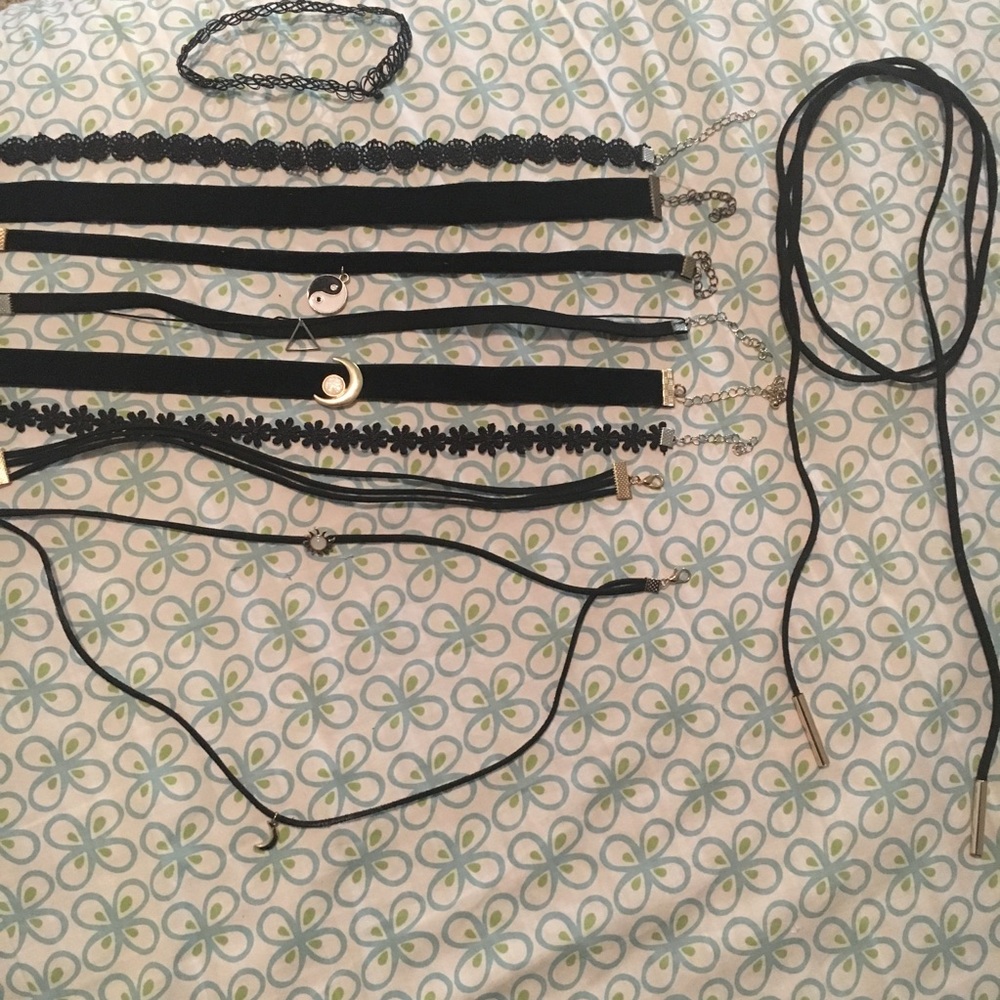 black y2k grunge choker bundle